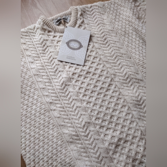 NWT Aran Sweater Market Ireland 100% Wool Fishermans Cable Knit Sweater XXXL - Picture 3 of 8